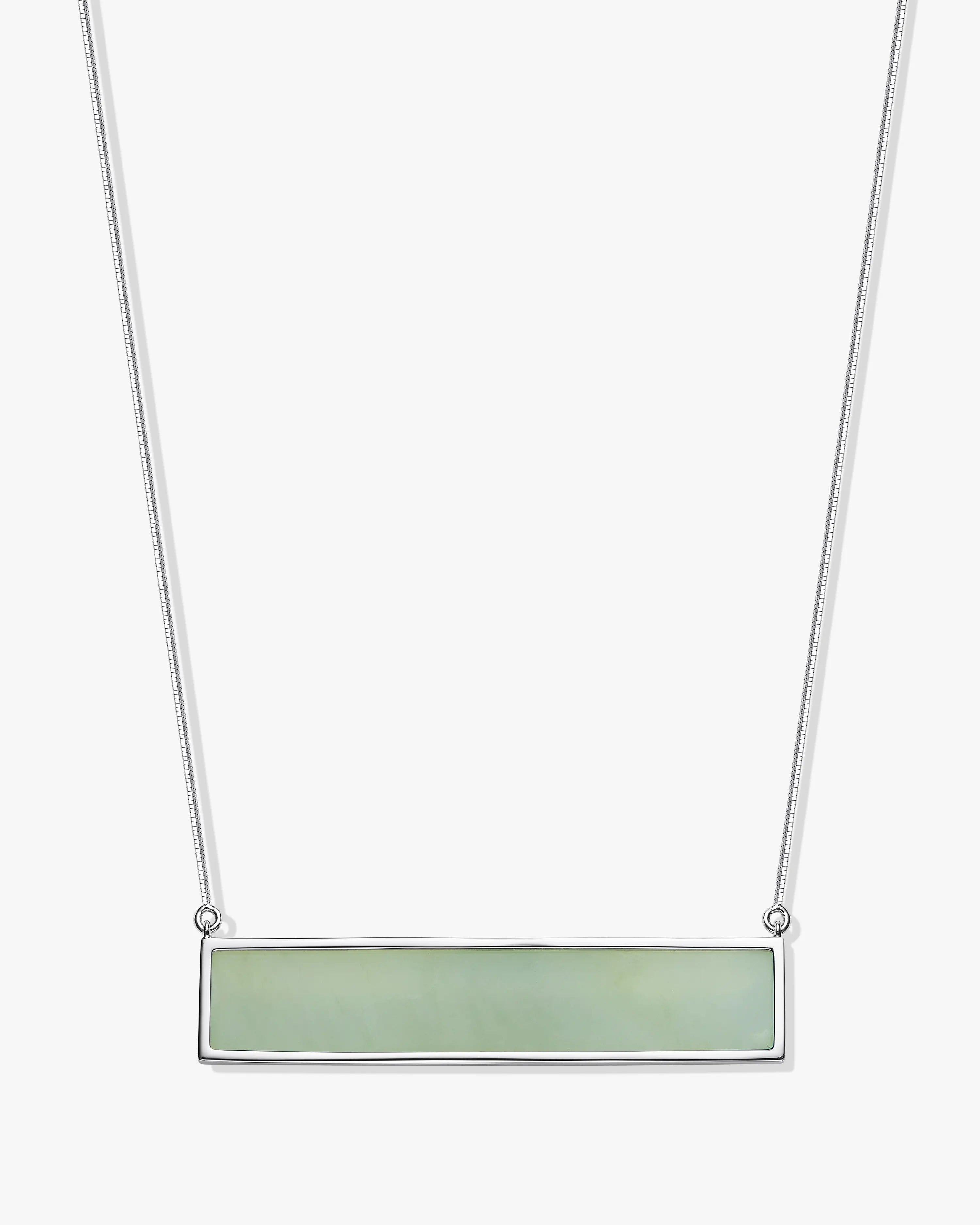 Jade Plateau Necklace Silver Sky Blue Frost Jade