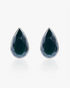Black Green Hetian Nephrite waterdrop shaped The Facets Lumen Earrings in silver 