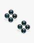 Black Green Hetian Nephrite Jade Node Earrings The Dots in silver circles