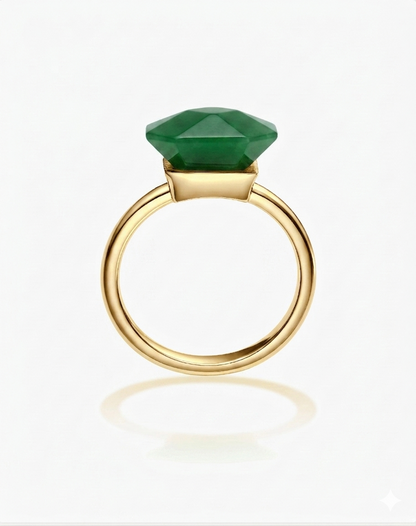 Emerald Green Hetian Nephrite Jade Ring The Facets Classic Gold