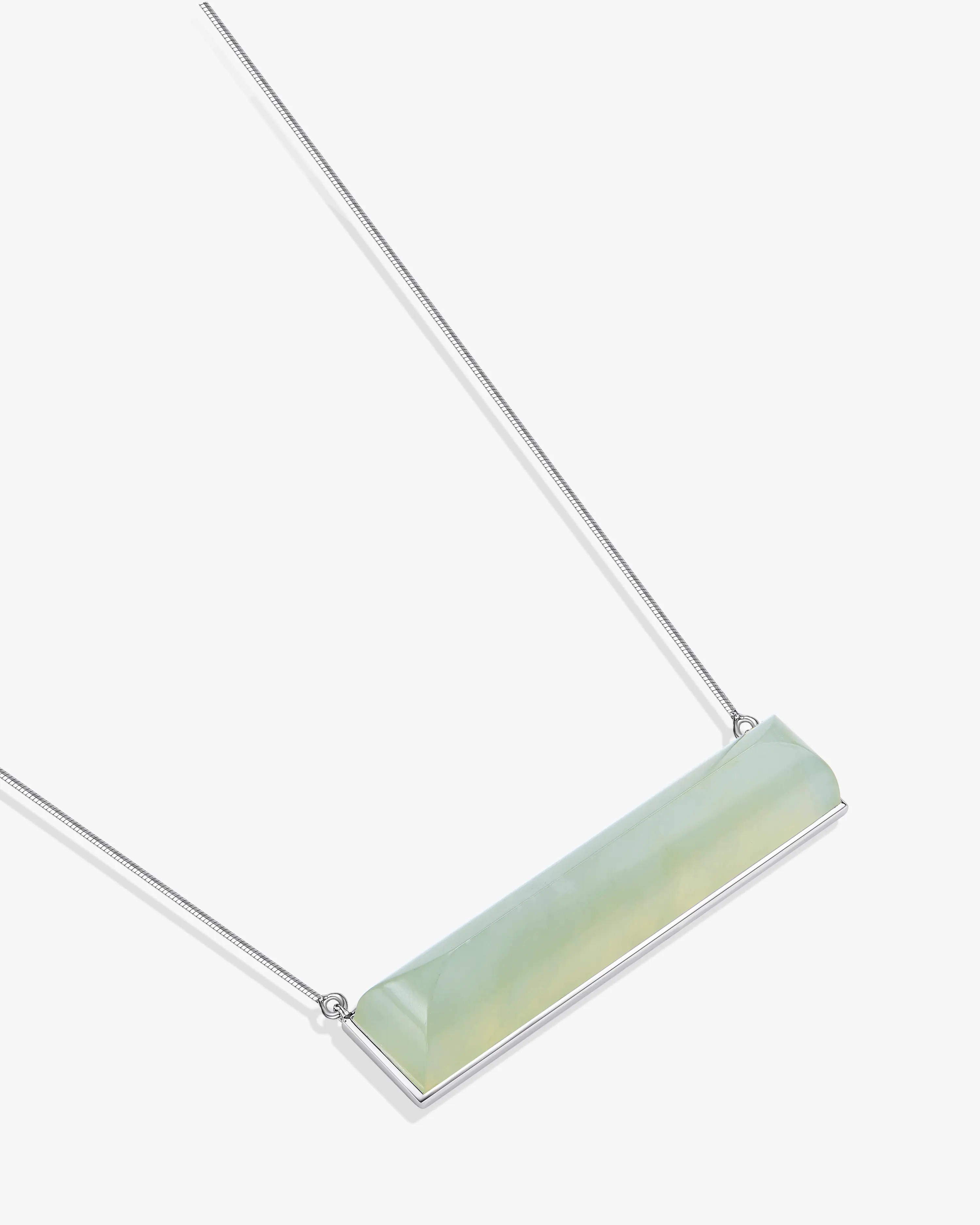 Jade Plateau Necklace Silver Sky Blue Frost Jade