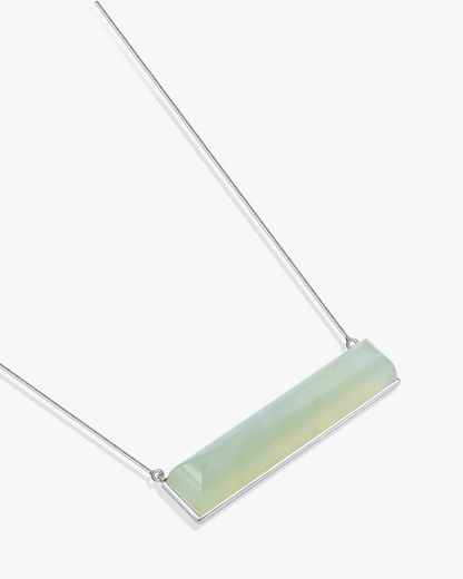 Jade Plateau Necklace Silver Sky Blue Frost Jade