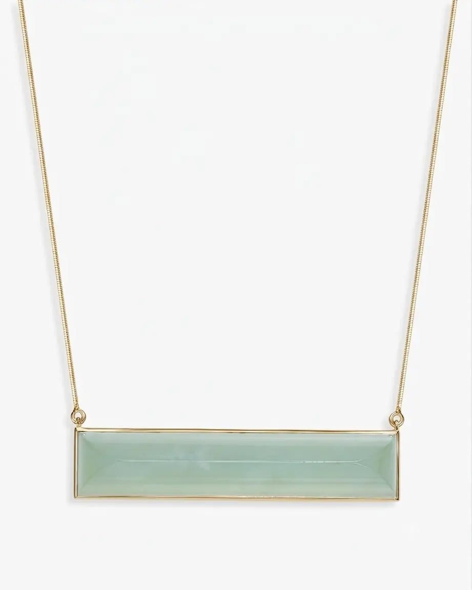 Jade Plateau Necklace Silver Sky Blue Frost Jade Hetian Nephrite