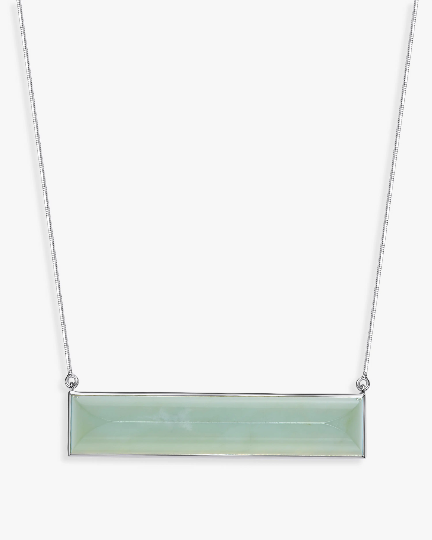 Jade Plateau Necklace Silver Sky Blue Frost Jade Hetian Nephrite