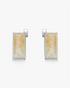 Hetian Nephrite Jade Ridge Earrings Silver Rectangle 