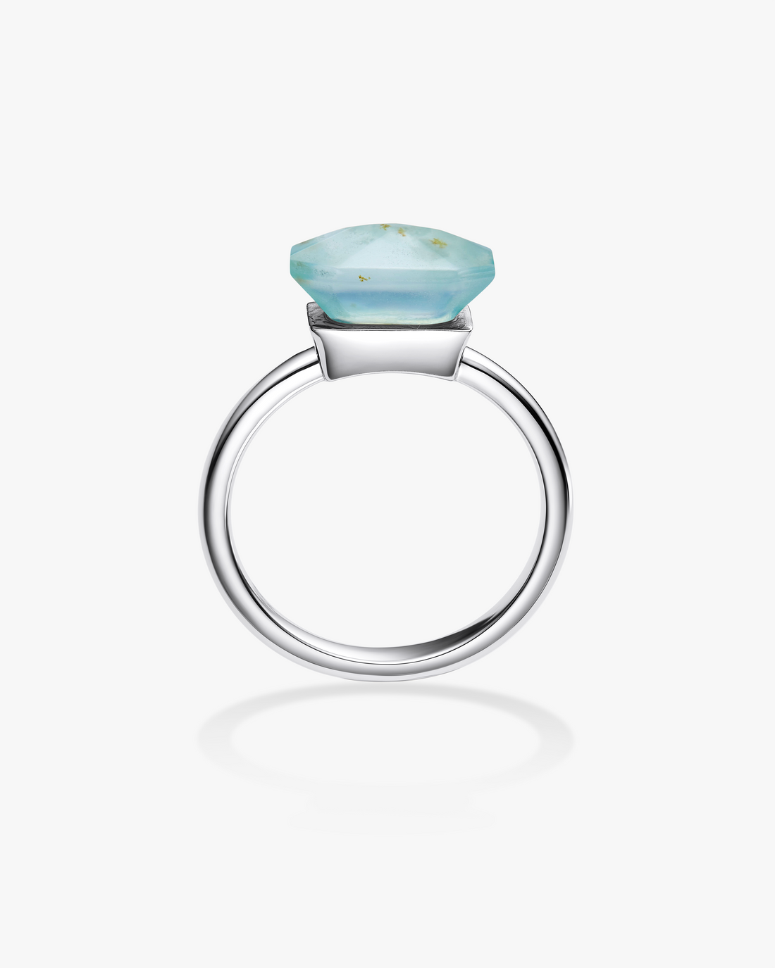 Silver Nephrite Jade Ring The Facets Classic Blue 