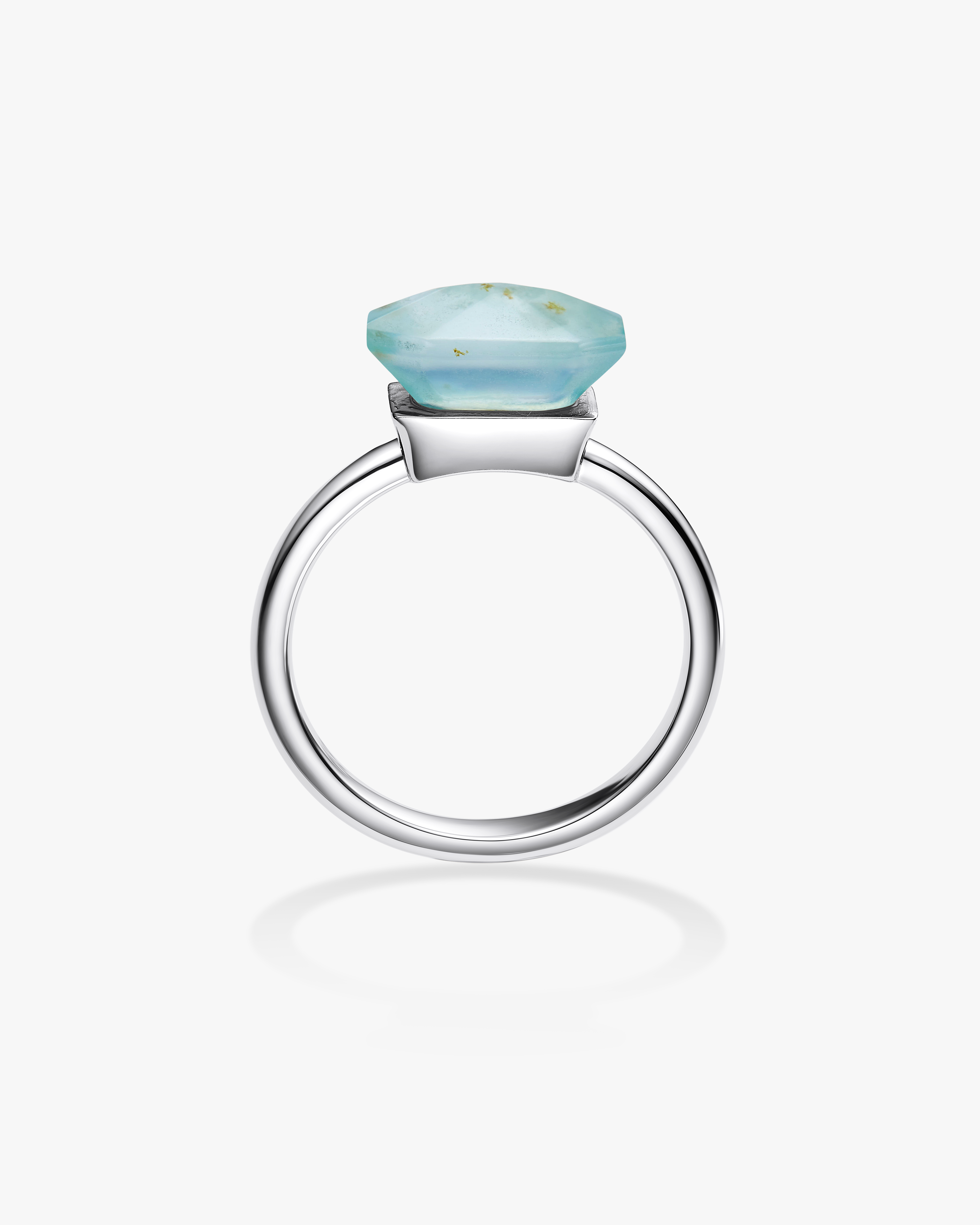 Silver Nephrite Jade Ring The Facets Classic Blue 