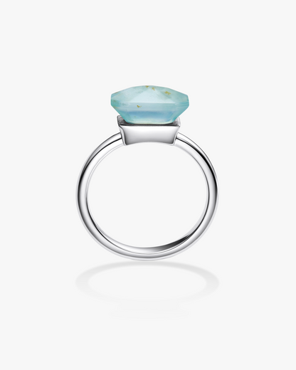 Silver Nephrite Jade Ring The Facets Classic Blue 