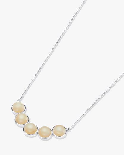 Tan Hetian Nephrite Jade Bridge Necklace The Dots Silver circles  
