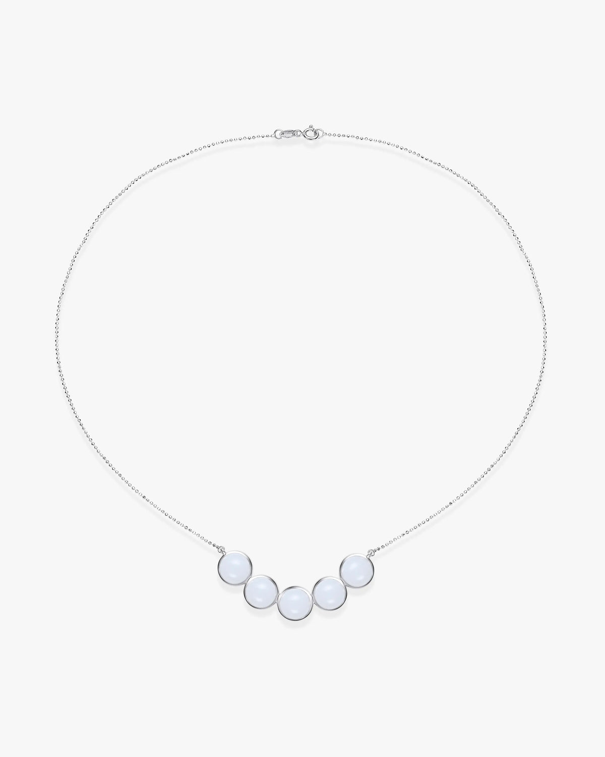 White Hetian Nephrite Jade Bridge Necklace The Dots Silver circles  