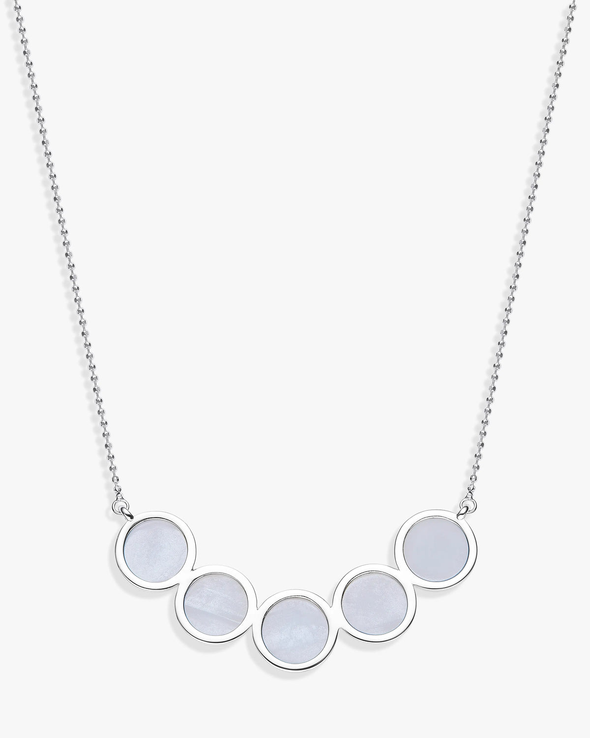 White Hetian Nephrite Jade Bridge Necklace The Dots Silver circles  