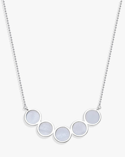 White Hetian Nephrite Jade Bridge Necklace The Dots Silver circles  