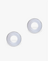 White Hetian Nephrite Jade Halo Earrings Silver 