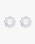 White Hetian Nephrite Jade Orbit Earrings The Dots in silver circles
 