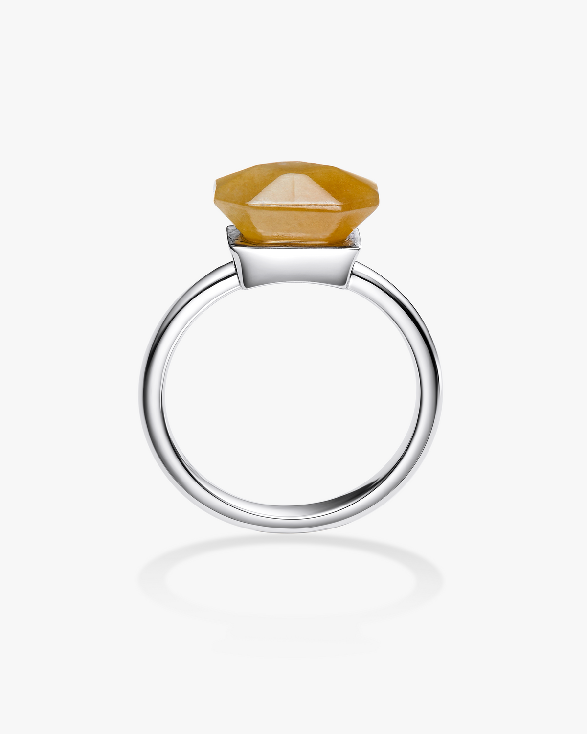 Yellow Tan Hetian Nephrite Jade Ring The Facets Classic Silver