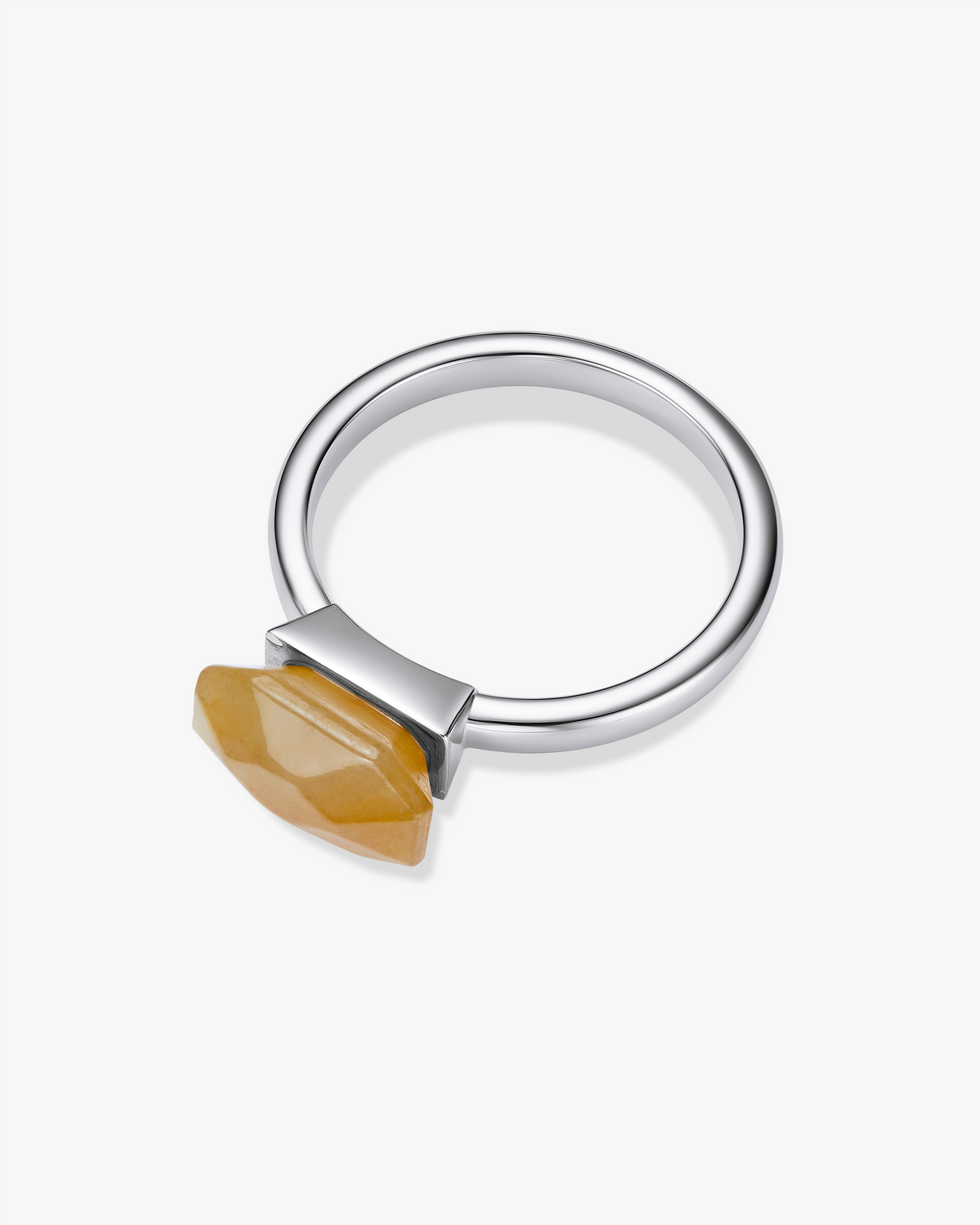 Yellow Tan Hetian Nephrite Jade Ring The Facets Classic Silver 
