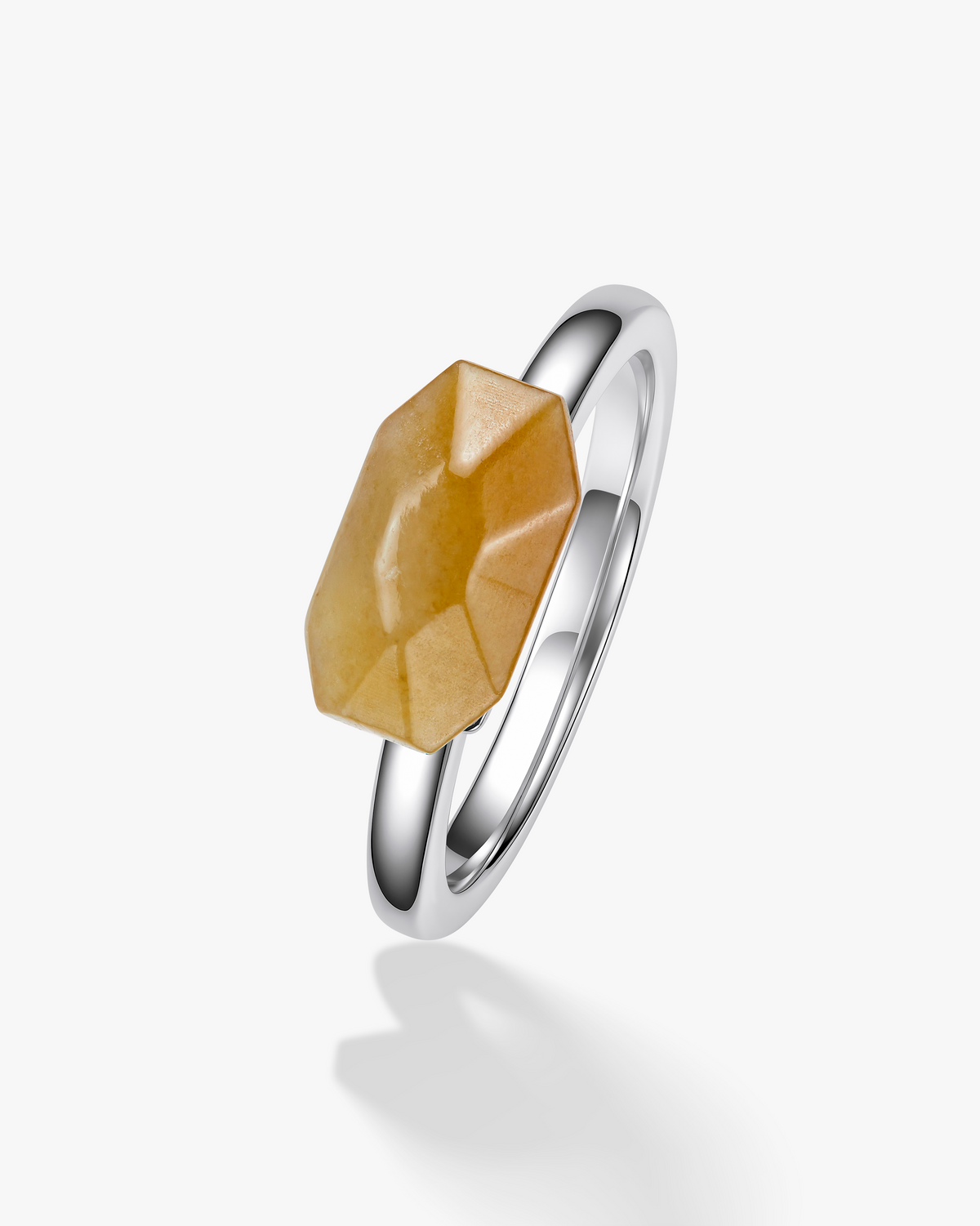 Yellow Tan Hetian Nephrite Jade Ring The Facets Classic Silver